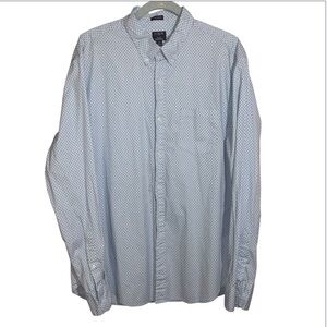 J. Crew Classic Flex Washed Men’s XL Button Down Shirt Long Sleeve Diamond Dot
